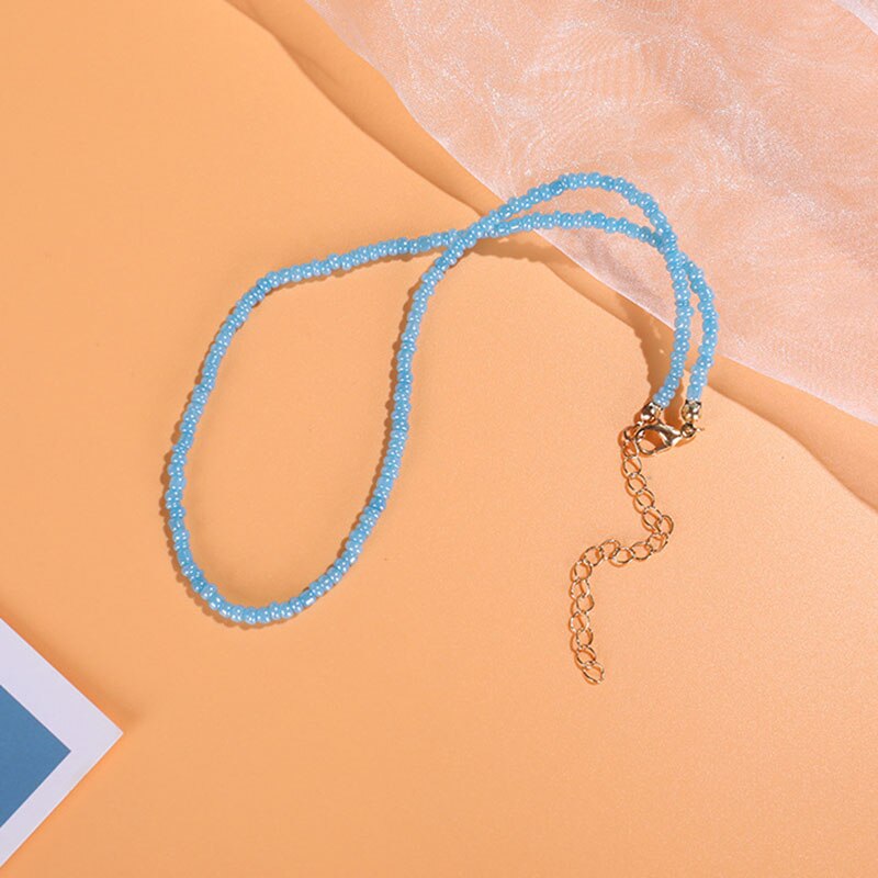 Boho Chic koraliki naszyjnik kobiety moda kolorowy łańcuszek na szyję czeski czarny Choker naszyjniki biżuteria Charms Party prezent 2021: NA187-5