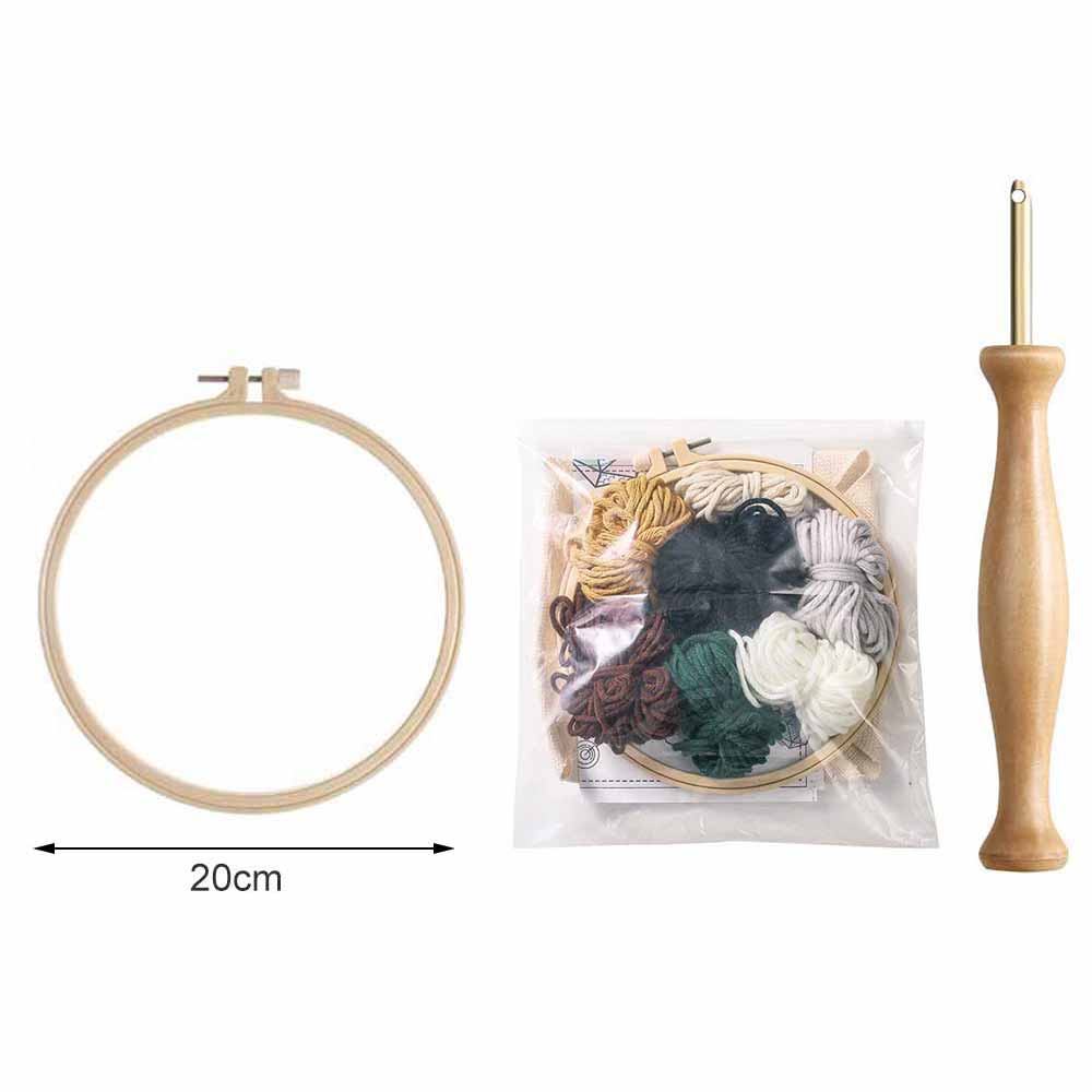 Beginner DIY Stamped Embroidery Starter Kit Punch Needle Tool Handcraft Embroidery Cloth with Pattern Tools Kit Decor Artwork: Royal Blue