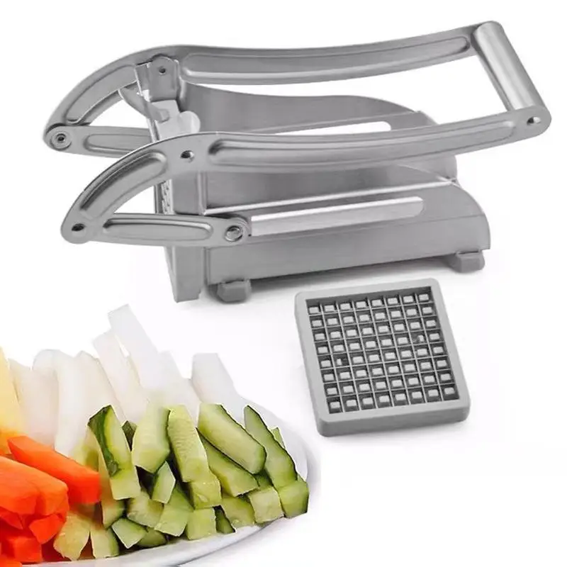 Frietsnijder Multifunctionele Groentefruithakmachine Met 2 Roestvrijstalen Messen Voor Frites Chips Maker Aardappelsnijder