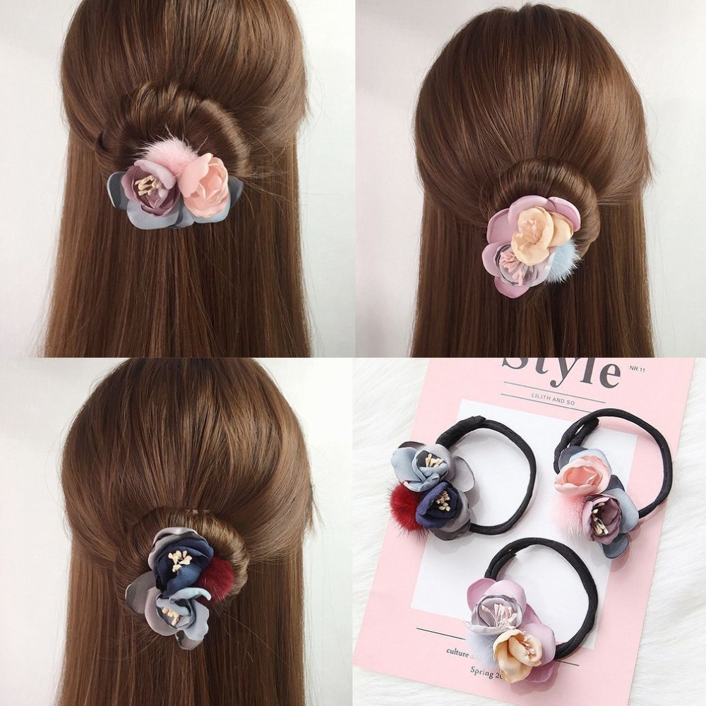 Woman Flower Donuts Twist Headband Magic Hair Bun Maker DIY Hairstyle Tool Hair Accessories Sweet Hairband