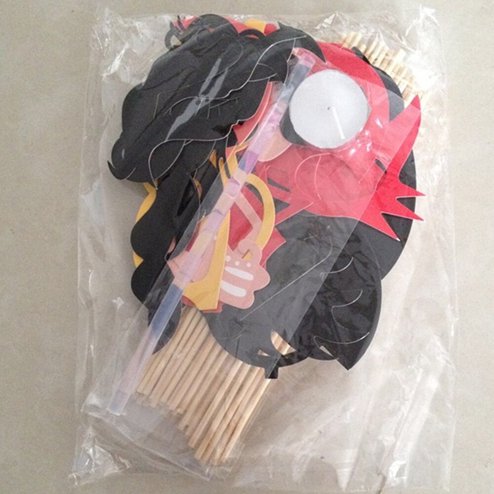 27pcs/set Christmas Photo Booth Props DIY Party Supplies Funny Party Lips Hat Antlers Glasses Beard HOHOHO Paper Photo Props