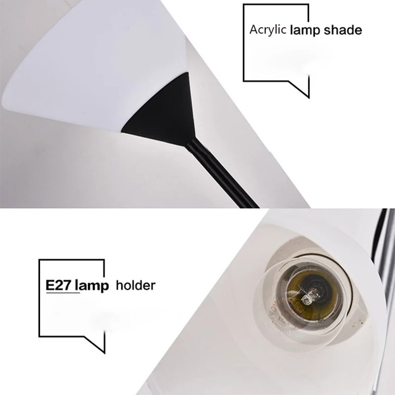 220v moderne indendørs gulvlamper  e27 skruer ind arbejdsværelse soveværelse stue belysning trykknap enkel led dekorativ lampe
