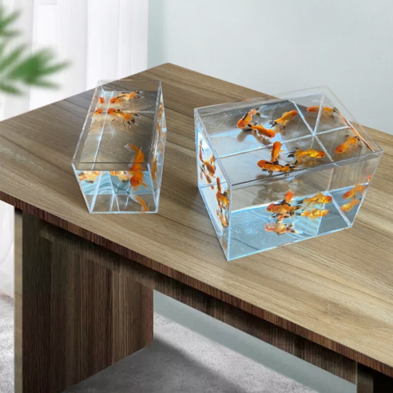 Présentoir en acrylique pour Aquarium de poissons Betta, présentoir multi-grille, , petit Aquarium, Isolation, tortue, paysage
