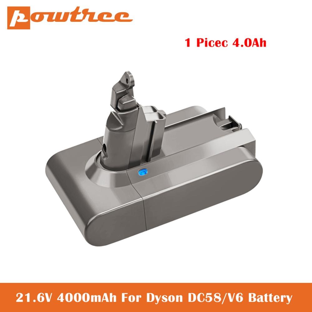 21.6V 6000mAh Upgraded V6 Battery, Replacement Battery for Dyson DC58 DC59 DC61 DC62 DC72 DC74 SV03 SV04 SV05 SV06 SV07 SV09: 1 Piece 4.0Ah