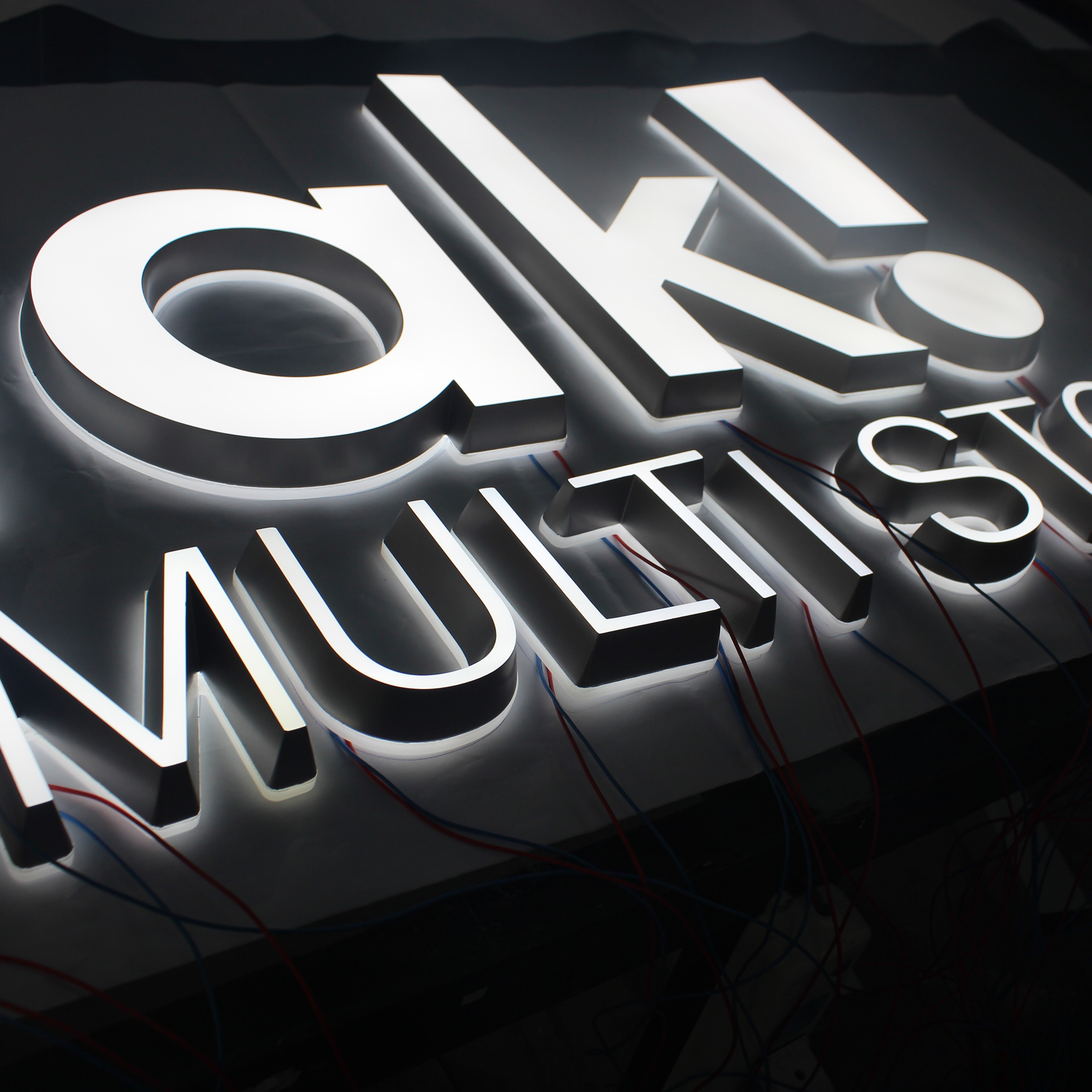 front and back lit 3D lighting signage bright waterproof acrylic sign letter for advertising