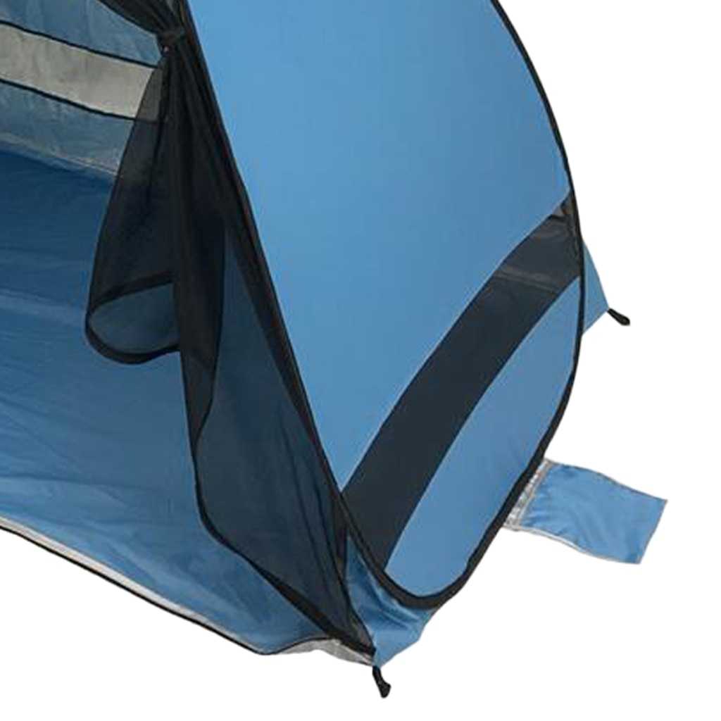 Draagbare Strand Tent Blauw Anti-Uv Automatische Pop Up Zon Bescherming Paraplu