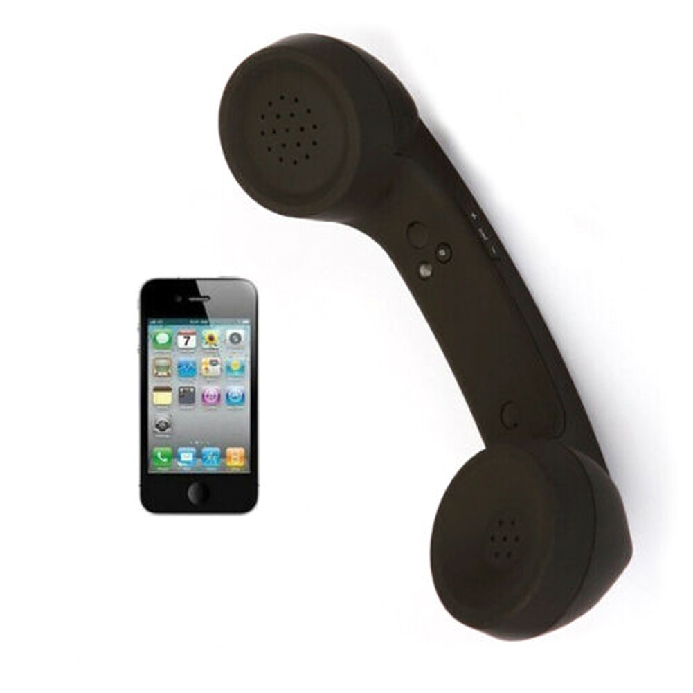 Håndholdt trådløs bluetooth retro telefonhåndsæt lydmodtager megafon strålingssikker håndsætmodtagere til mobiltelefon: Sort