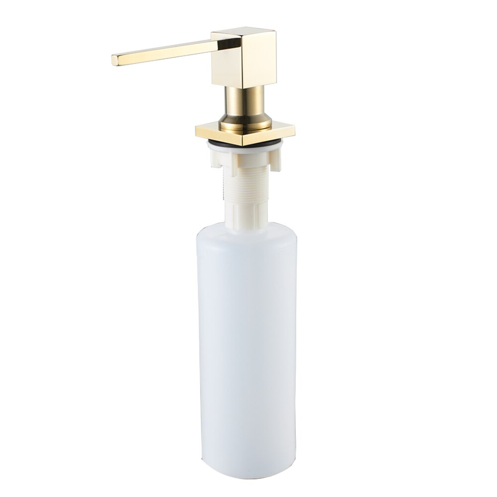 Guld mässing flytande tvål dispenser 350ml diskbänk med diskmedel flaska pressning kökstvättställ tillbehör schampo dispenser set: Guld 350ml
