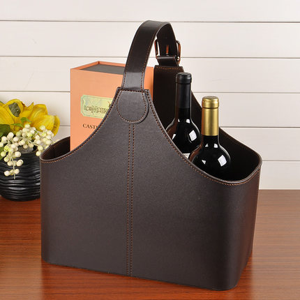 Förvaringskorg i imiterat pu-läder, bärbar förvaringskorg för frukt: Blå