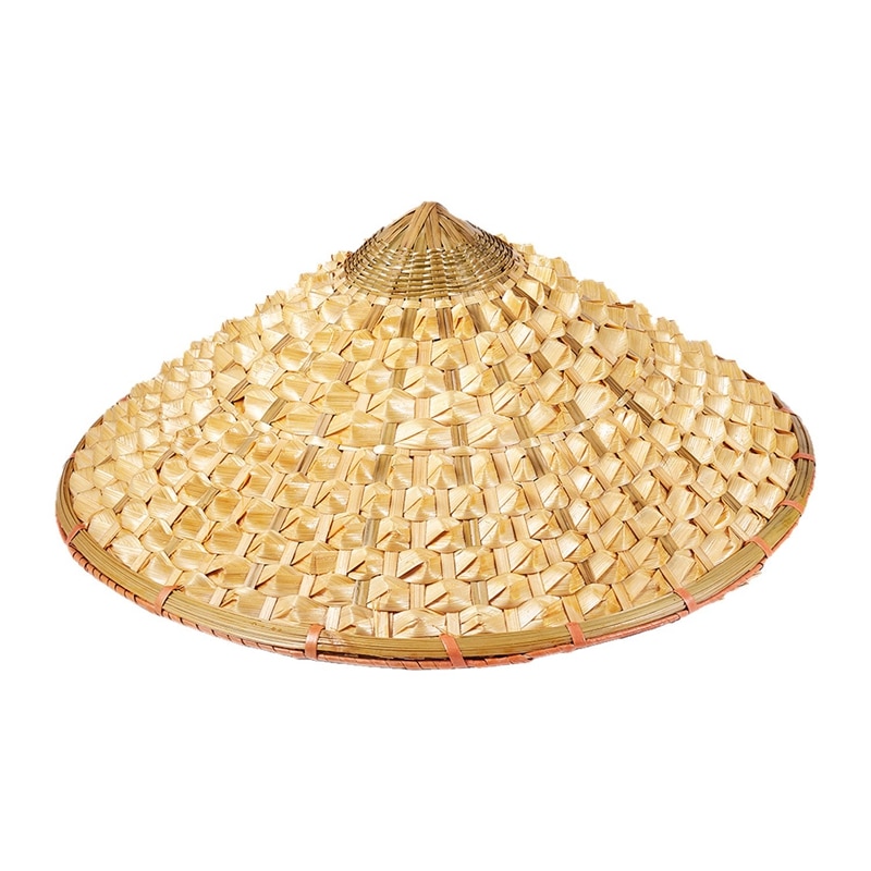 Vietnamese Japanese Coolie Straw Bamboo Cone Sun Hat Garden Farmer Fishing: Default Title