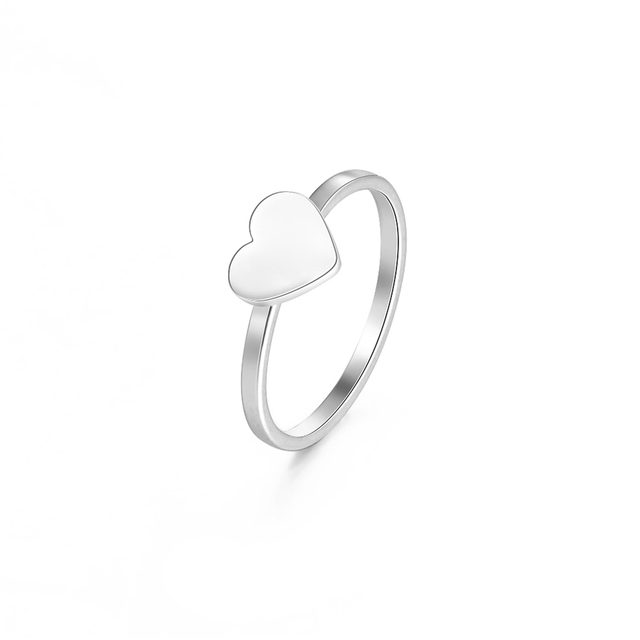 Cooltime kærlighed hjerte ringe til mænd kvinder rustfrit stål par fingerring bryllupsdag 2025 smykker: 8 / Hvid