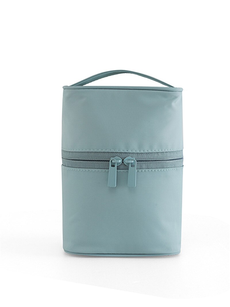 Purdored 1 Pc Solid Cosmetische Tas Cilinder Make-Up Borstel Organizer Toiletartikelen Make-Up Kit Pouch Pakket Reizen Vrouwen Make-Up Tas: light blue