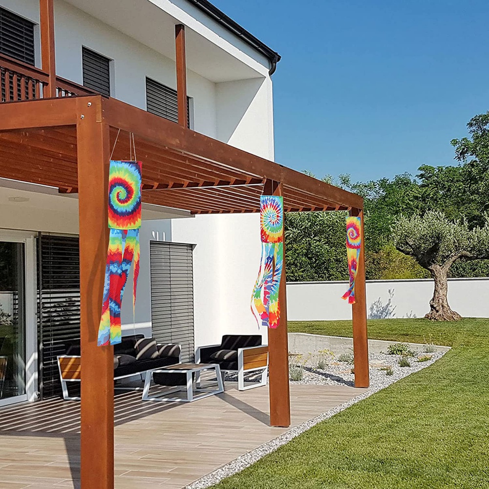 Bunte halloween-windsäcke, hängedekorationen, einzigartige Batik-windsäcke mit flaggenmuster für haus, garten, außendekoration, partyzubehör