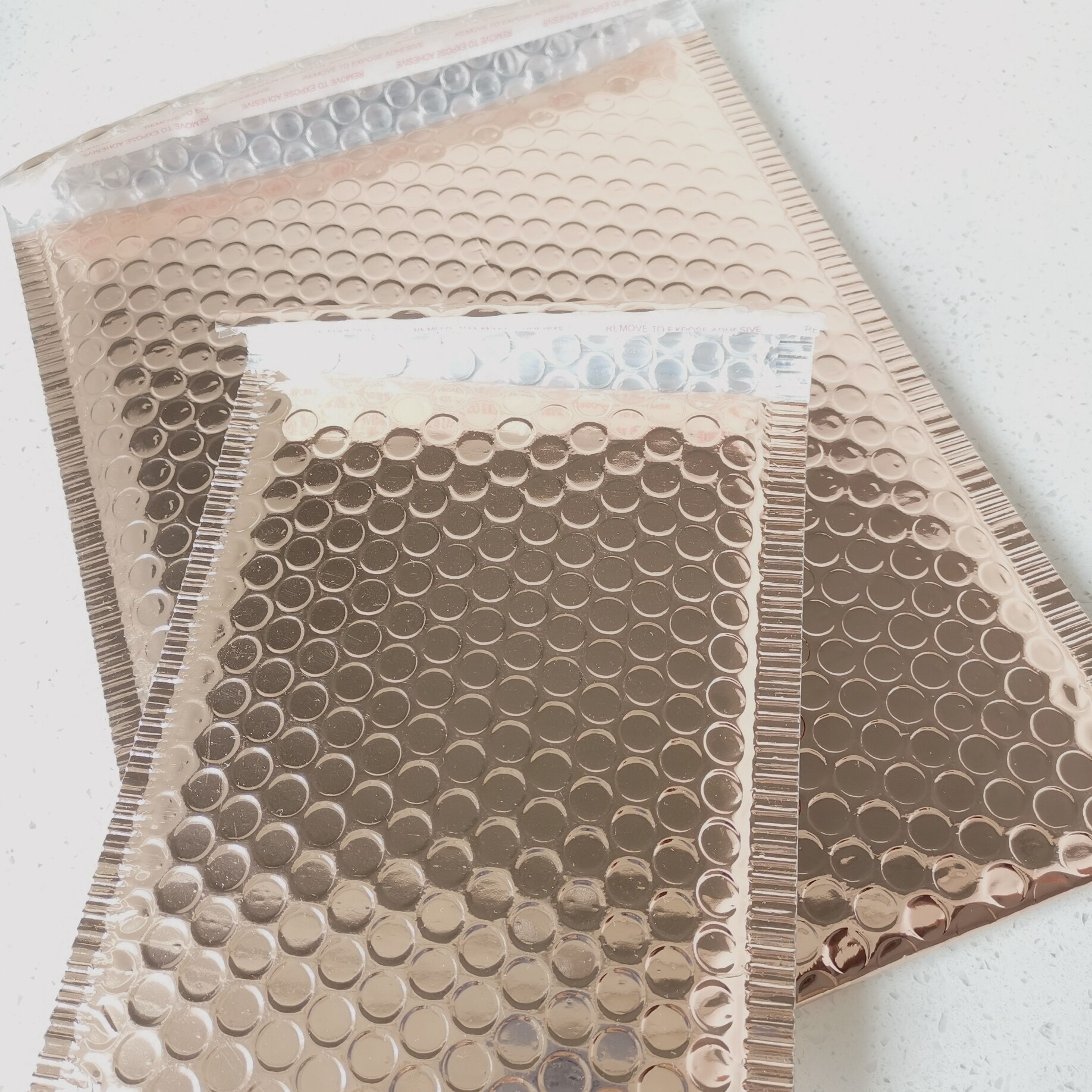 Guldrosa bubbla väska extra tjock poly vadderad bubbla kuvert 25 st 15 x 18cm/18 x 23+4cm multifunktionell mailer för paket