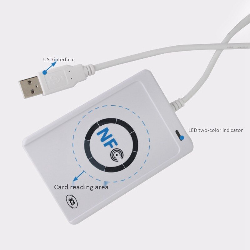 Ig-nfc læser usb acr 122u kontaktløs smart ic kort skriver og læser smart rfid kopimaskine duplikator uid udskiftelig tag kort nøgle f
