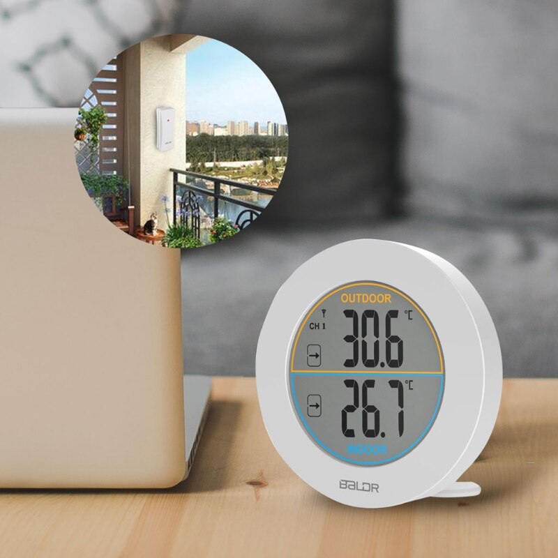 Table Wireless Thermometer LCD Display Indoor Outdoor Sensor Temperature Sensor