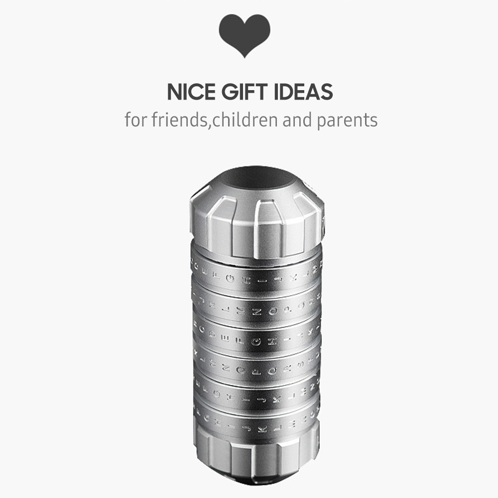 Mini cerradura de código Cryptex, procesamiento CNC, Día de San Valentín, delicado, interesante, romántico, de cumpleaños, Plata