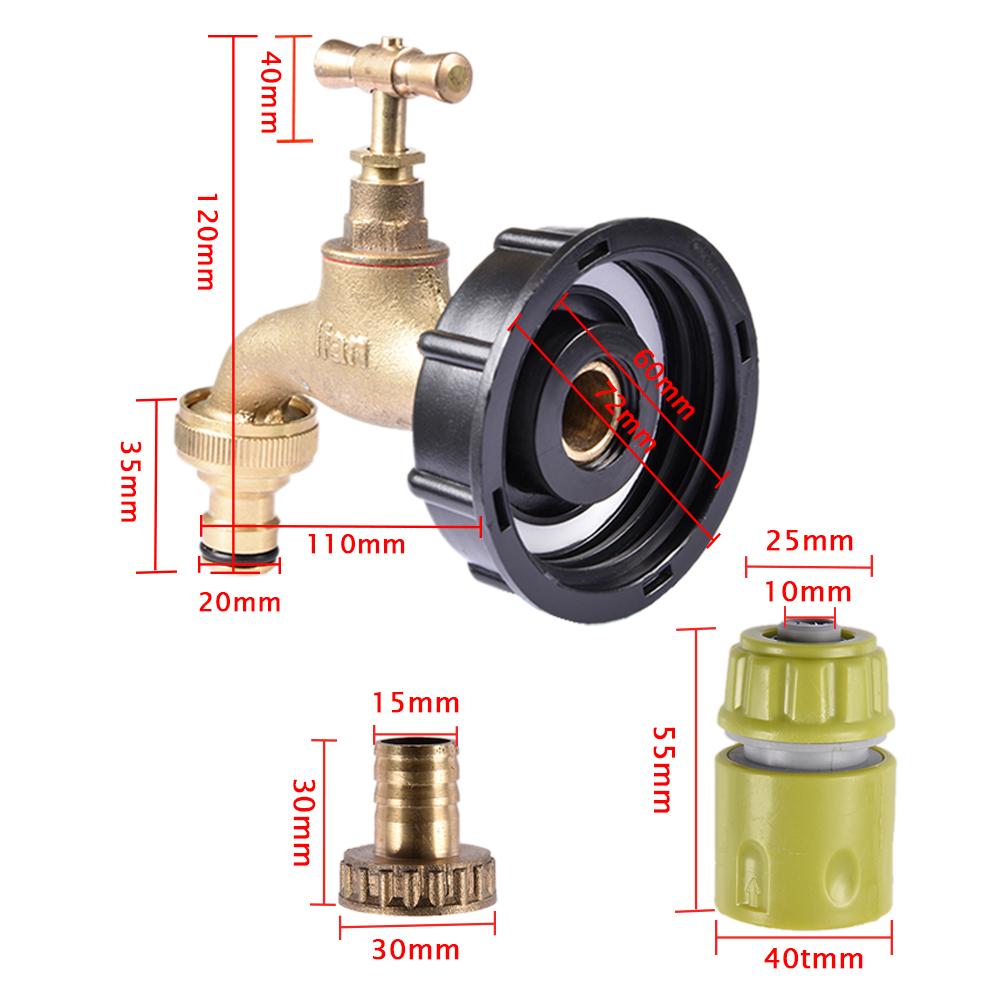 IBC Adapter Garden Water Tank Connector Rainwater Tank Adapter Tap Water Connectors Garden Supplies Connection Drain #D: G