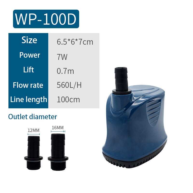 Ultra-Quiet Water Clean Filter Pump Submersible Pump Low Water Level Bottom Suction Circulating Fish Pond Aquarium Tank Fountain: WP-100D