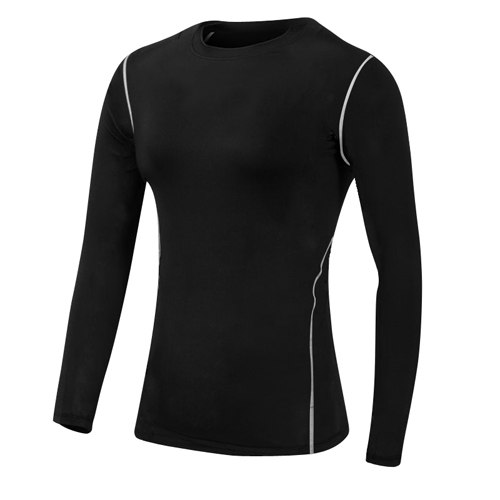 Camiseta deportiva de Fitness de capa Base de secado rápido para mujer, Top de manga larga para gimnasio, camiseta para correr para mujer, ropa de entrenamiento de tren, camisa de Yoga blanca: L / Negro