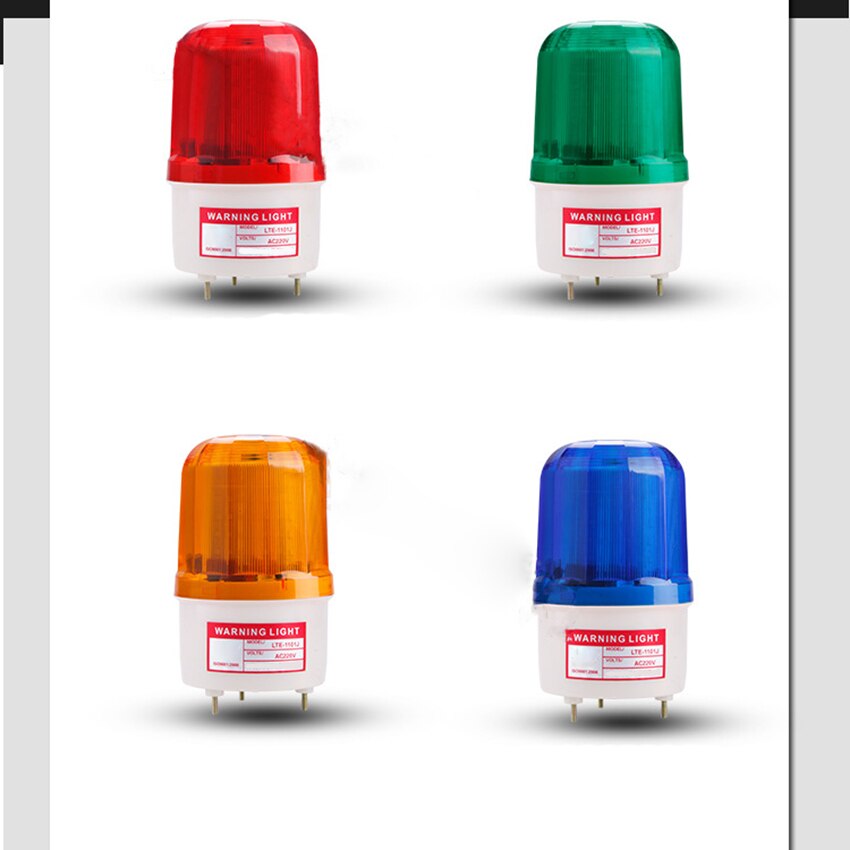 Luz LED estroboscópica DE EMERGENCIA giratoria de 220V, luz de advertencia de sonido intermitente Industrial con zumbador, luz de señales de construcción de carreteras