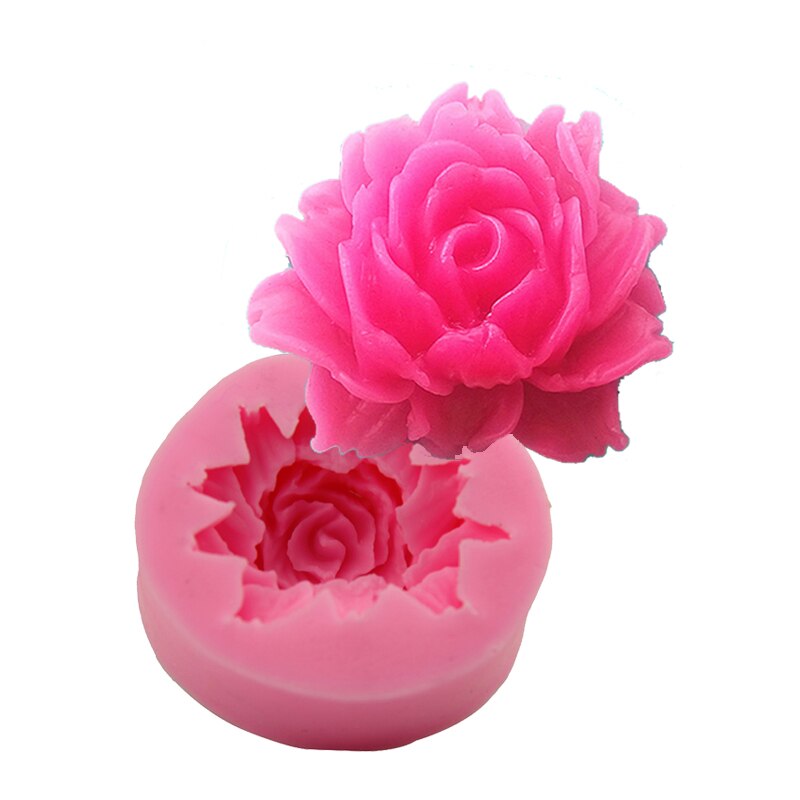 3 st/set rosenblomma silikonformar form kaka tvål form 3d fondant tårta choklad ljus formar lera harts kökstillbehör