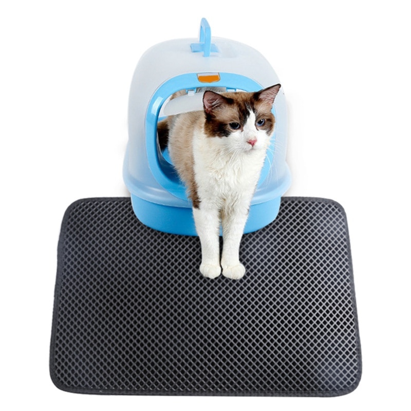 Kattsandsmatta för husdjur eva dubbla lager kattsand fångst kattsand kattmatta rengöringsdynor produkter för katter vattentät  ,45 x 30cm