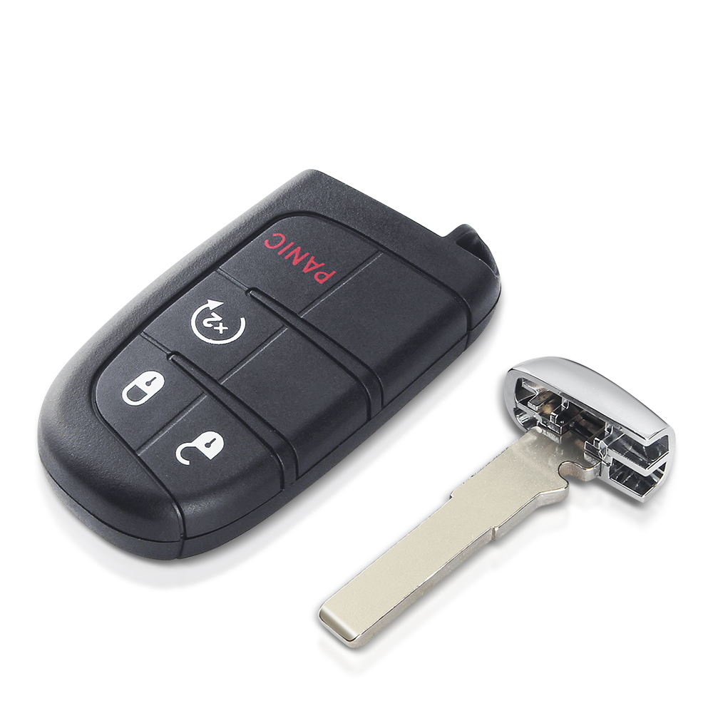 KEYYOU For Jeep Renegade Compass Cherokee Dodge Ram 1500 Journey Charger Chrysler 1500 2/3/4/5 Buttons Smart Remote Key Shell: Yellow