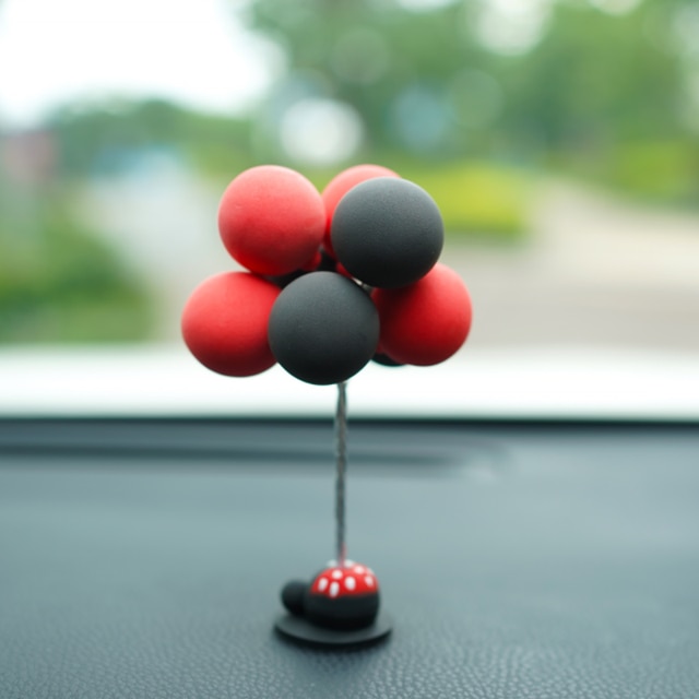 Cartoon Kleur Zachte Klei Reclame Ballon Decoratie Auto Accessoires Om Voor Meisjes Auto Decoratie Instrument Auto Accessoires: Red-black balloon