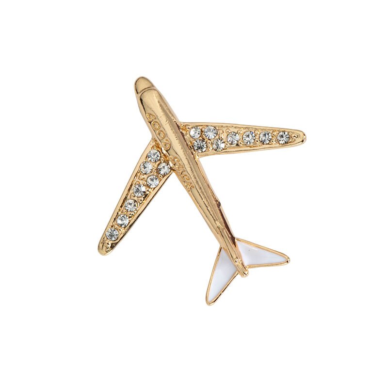 Geluk Diamant Vliegtuig Broche Badge Mode Broche Sieraden Jas Broche Pin Kraag Pin Kleding Accessoires
