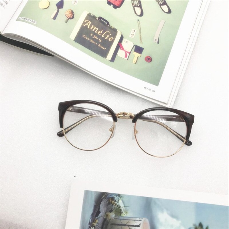 Montura transparente para gafas para hombres y mujeres, gafas Anti-fatiga, Ojo de gato, , gafas de ordenador, lentes de óptica Retro para hombre: A