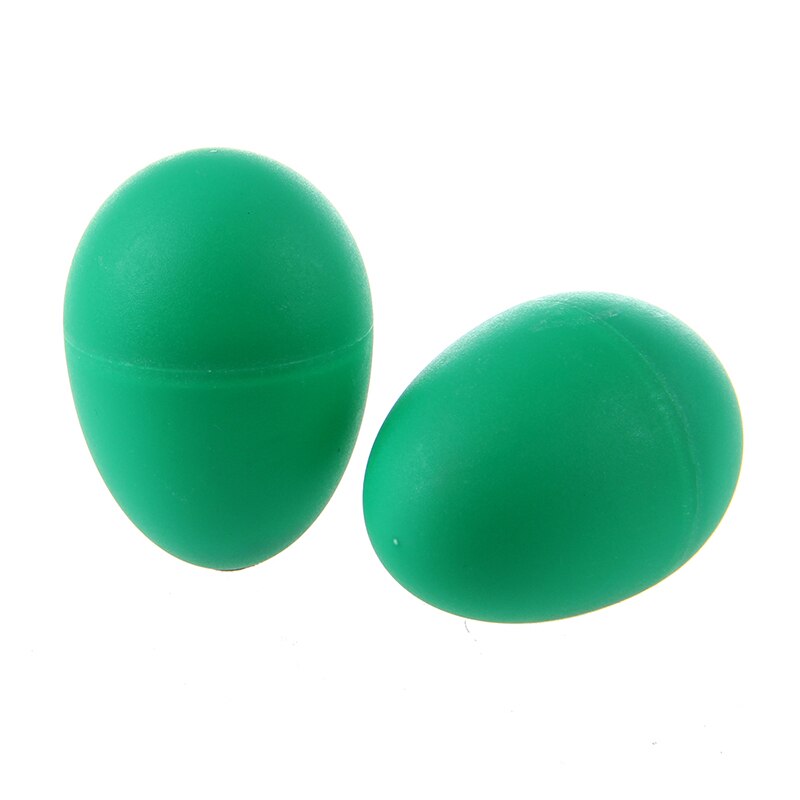2 Plastic Green Egg Maraca Rattles Shaker Percussion Kid Musical Toy: Default Title