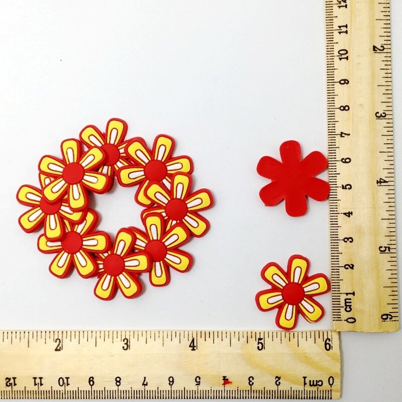 10PCS Mini Bloemen Plaksteen Zachte PVC DIY Craft Voor Haar Accessoire/Broche/Sleutelhanger/Bladwijzer/Bril frame: 10