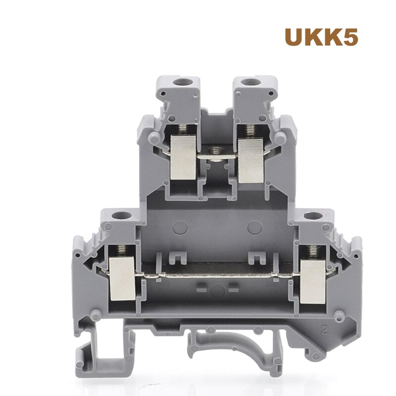 50Pcs Din Rail Dual Row Screw Terminal Blocks UKK5 Morsettiera Electrical Wire Double Deck Terminals Block Connector Bornier 32A