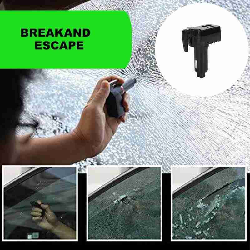 USB dual port 3 in 1 car emergency escape tool