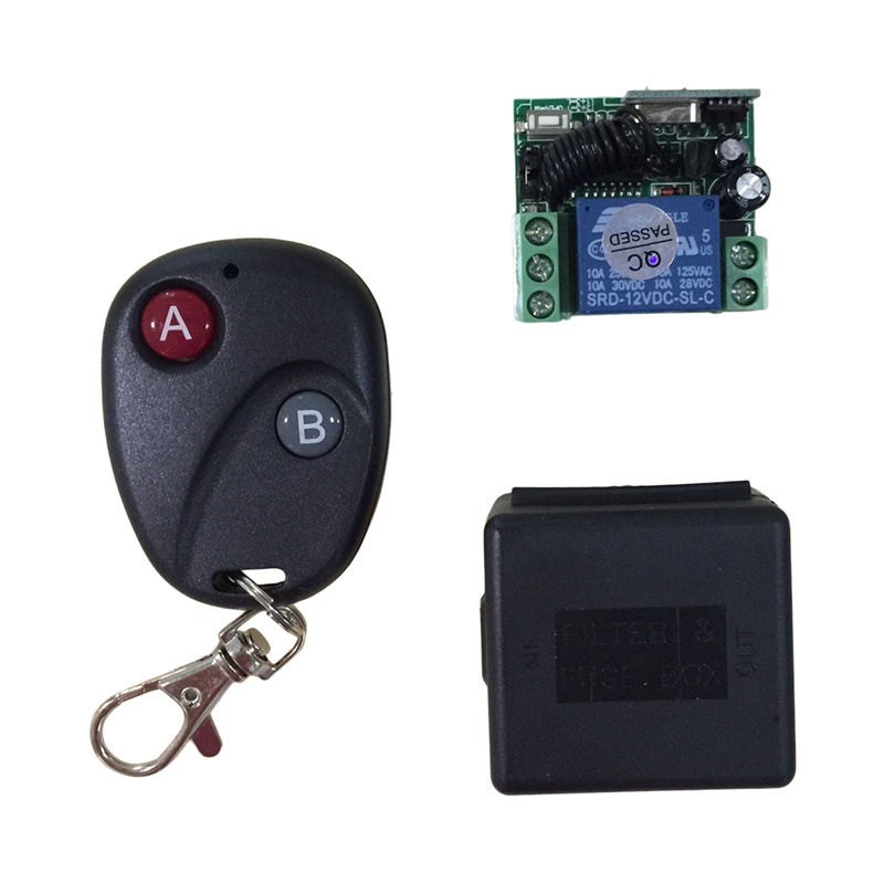 Universal Remote Control Relay DC12V 7A 1CH Wireless Remote Control Switch Transmitter Receiver System: 1 remote control