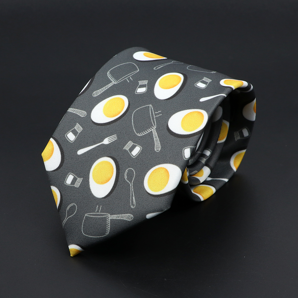 Nieuw heren stropdassen zachte magere stropdas lippen schedel vis hamburger patten print stropdassen voor mannen bruiloft accessoires: Blauw