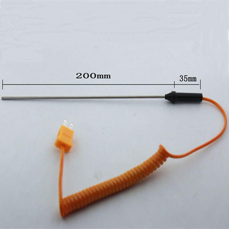Controlador de temperatura de Sensor de sonda termopar tipo K duradero, 50C a 1200C con Cable de Cable, herramientas de medición Mayitr, 1 ud.: 200MM