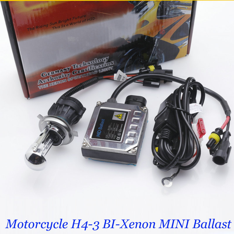 1 Juego De Alta Qualidade Da Motocicleta H4-3 Hi/low H4 bi-xenon Soquete Baixo Moto, conjunto De Luz para Bicicleta 12V 35W, balastro Delgado