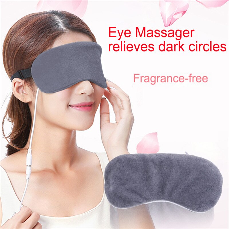 Simple USB Heating Eye Mask Soft Eye Shade Bandage Travel Rest Night Sleeeping Beauty Tool Relief Sleep Travel Eye Shade EyeMask