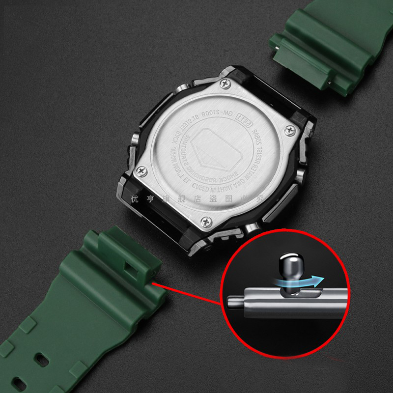pour Casio G-SHOCK Bracelet en Silicone GM2100/5600/6900 GA2100 DW5600 Bracelet de montre étanche en caoutchouc Bracelet de montre hommes 16MM