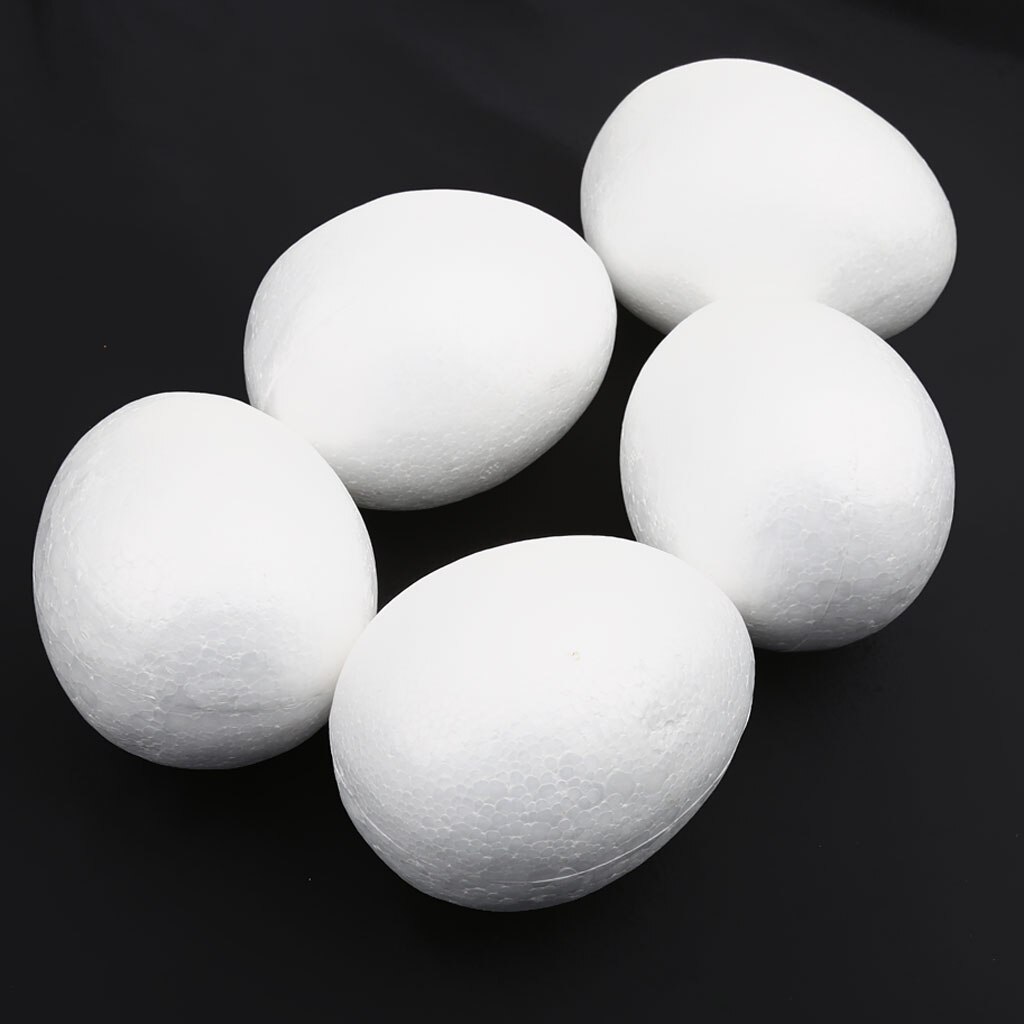 5Pcs White Modelling Craft Polystyrene Foam Eggs 10cm Modelling Craft Polystyrene Foam Eggs DIY Christmas Tree
