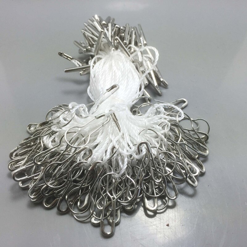 Fashionable Metal Pin Hangtag String Loop Plastic Hang Tag Cord For Garment: white