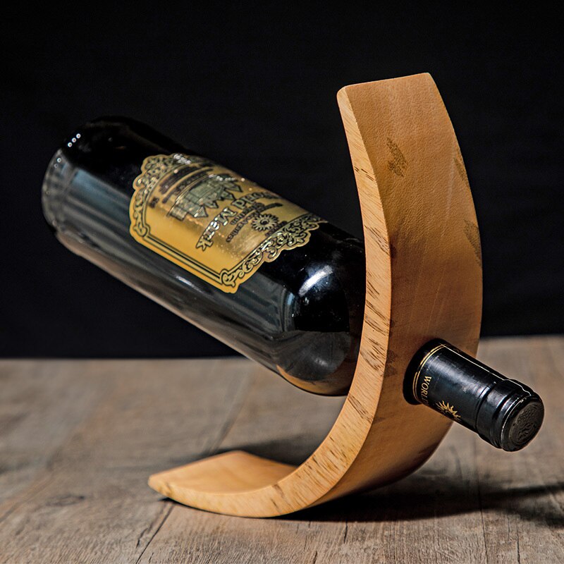 solid wood wine rack decoration modern minimalist living room wine rack wooden bottle rack wine bracket: A