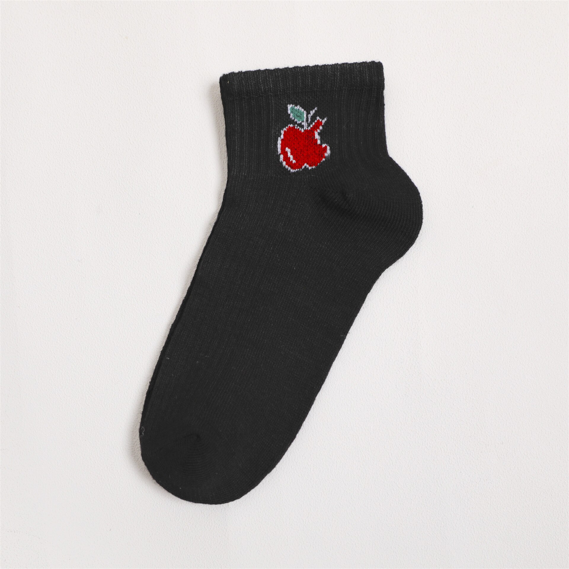 LJIQQ 5 pairs women candy fruit socks spring summer lady ankle socks embroidery female socks: A