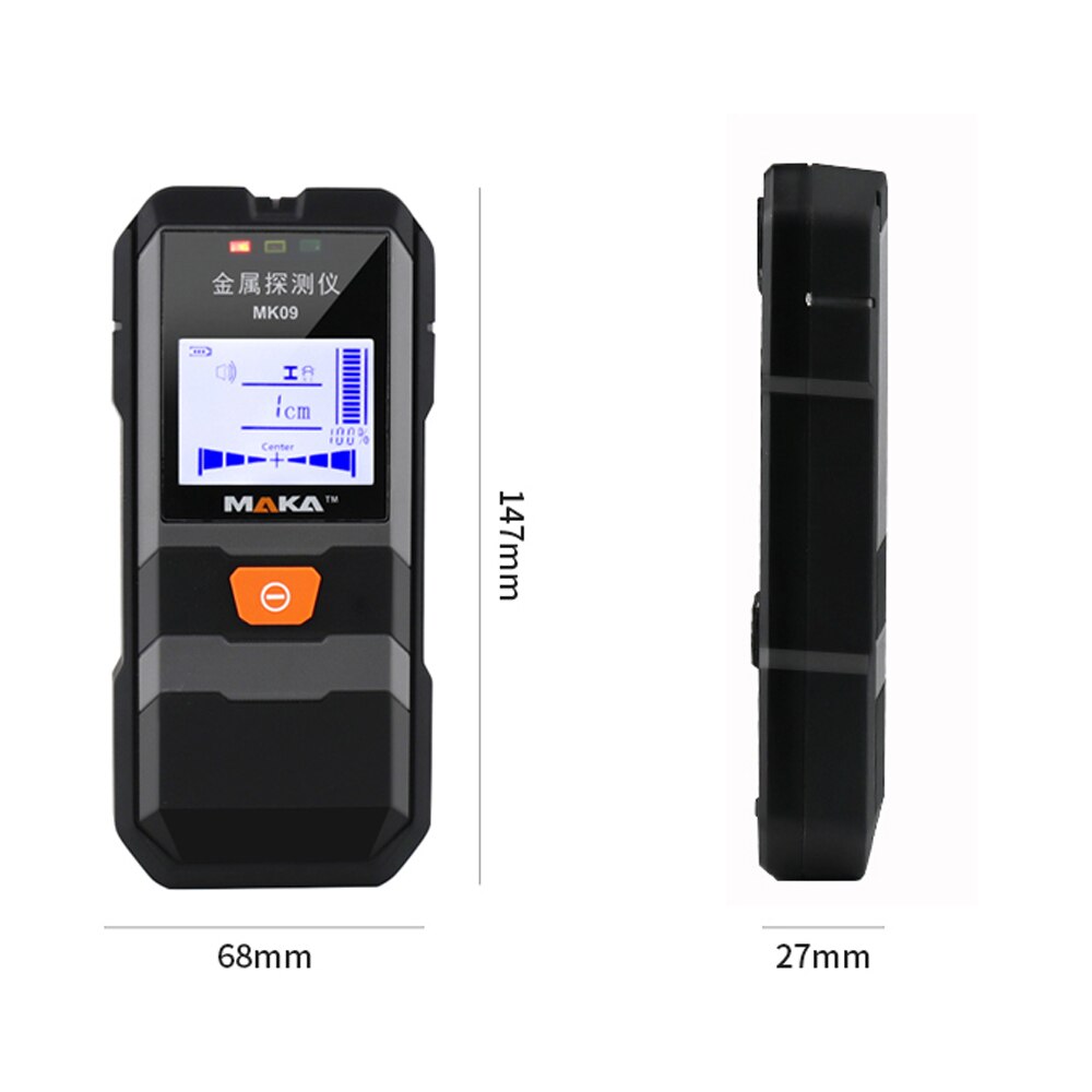 MAKA MK09 Infrared Metal Detector High Accuracy Metal Objects Steel Wire Copper Tube Finder Depth Tracker Wall Scanner