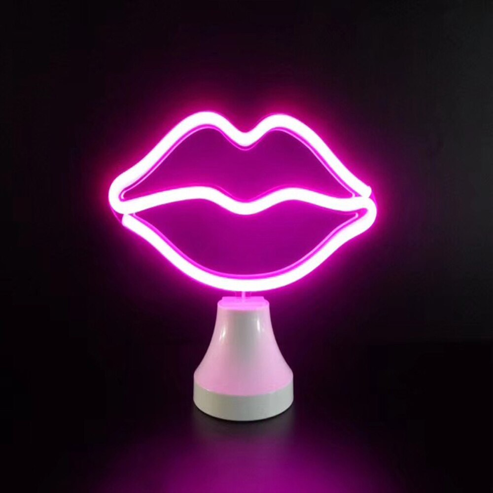 Lampe de Table colorée en forme d'ananas, lumière murale néon LED, décoration de Table, pour la maison, fête d'anniversaire: Lips