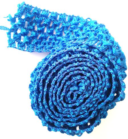 1.5 Inch Wide Crochet Headband Elastic Bands 1 Meter For Tutu Skirts Hair Bands Crochet Elastic Waistband By The Meter: Royal Blue 1 meter