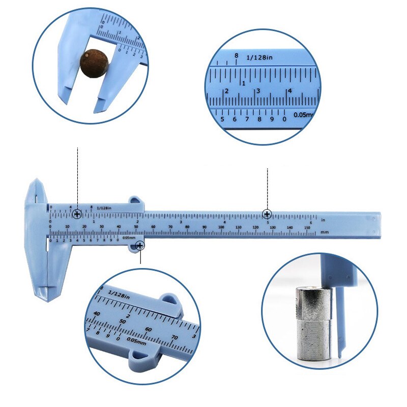 80mm/150mm Vernier Calipers mm-inch Double Rule Scale Aperture Depth Diameter Measure Tool Student DIY Model Making Mini Caliper