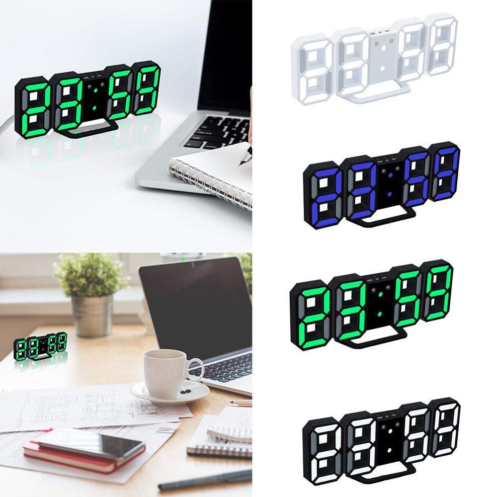 Modern Wall Clock Timer 3D LED Digital Wall Clock Temperature clock H1J9